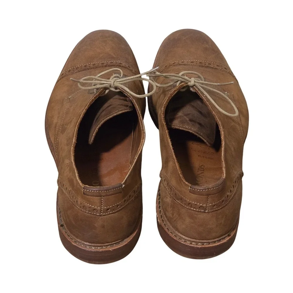 Allen Edmonds Port Washington Men 13 D Shoes Tan Brown Leather Dress Oxford